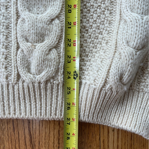 Cozy Cable Knit Wool Sweater - Cream - Picture 7 of 11